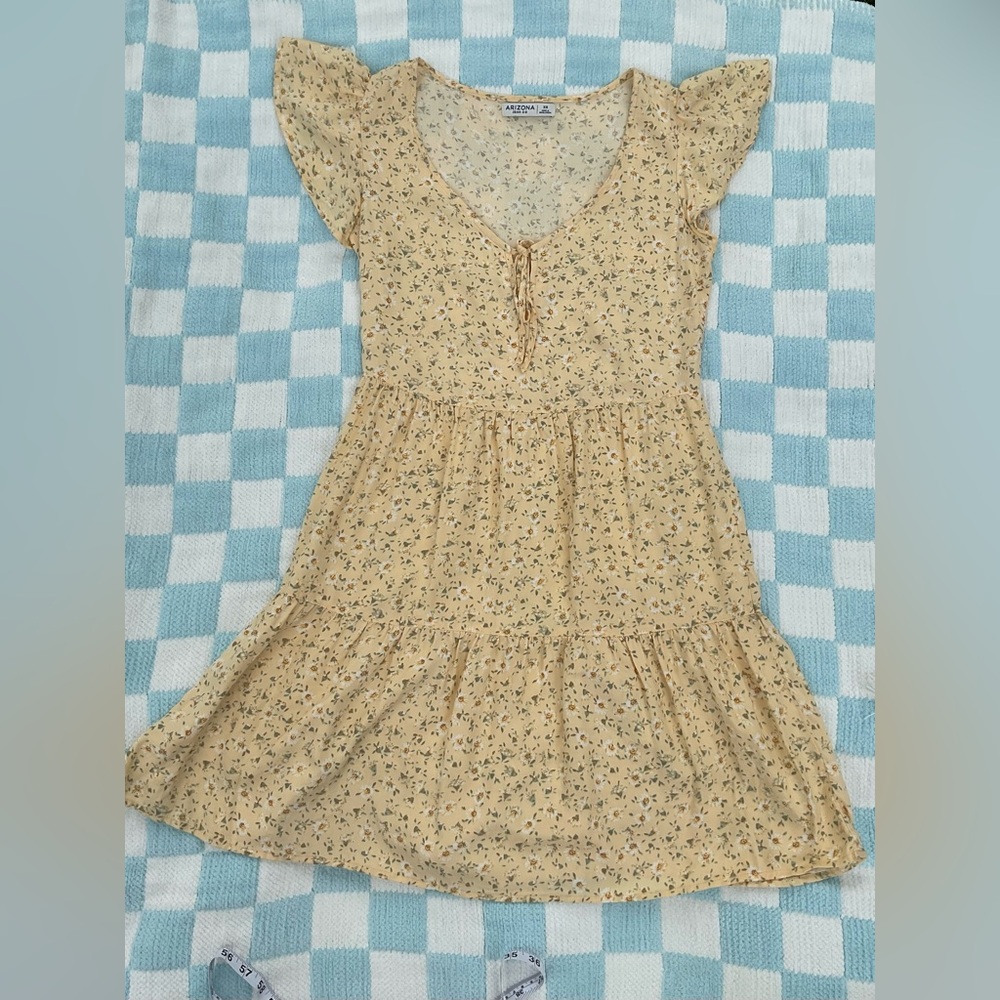 Arizona Jean Company Tan Cream Tiered Sundress